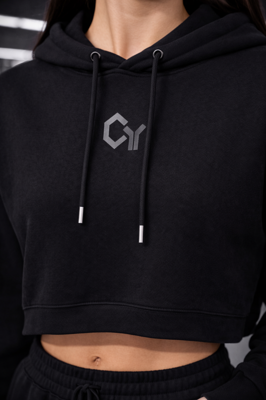 Gymlet Iconic Minimal Cropped Hoodie