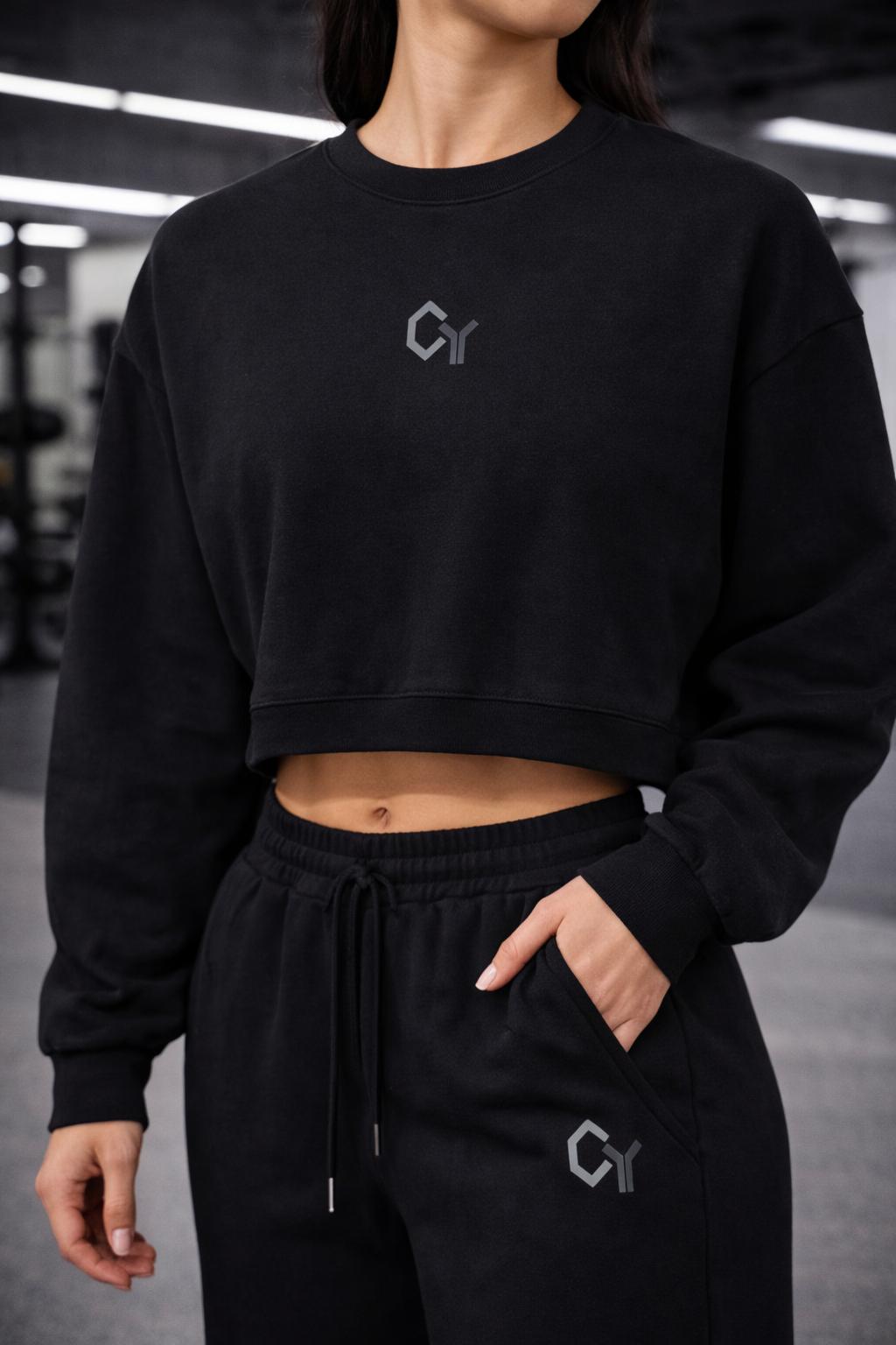 Gymlet Iconic Washed Cropped Sweatshirt