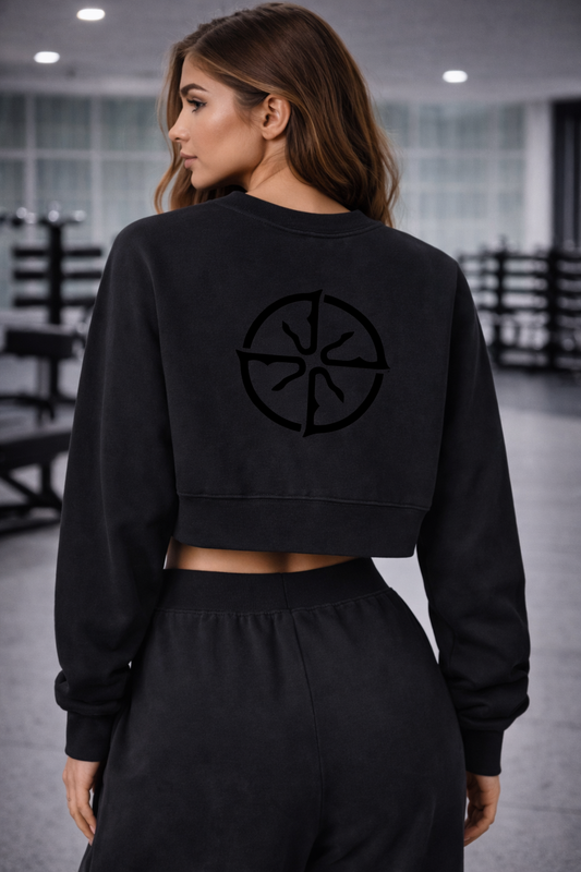 Echo Minimal Washed Cropped Sweatshirt