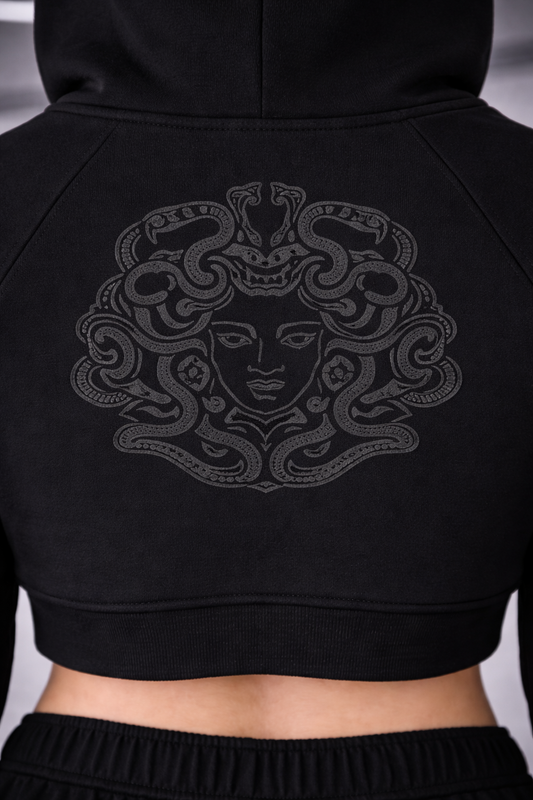 Medusa Cropped Hoodie