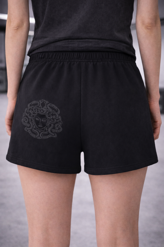 Medusa Fleece Drawstring Sweatshorts