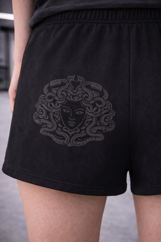 Medusa Fleece Drawstring Sweatshorts